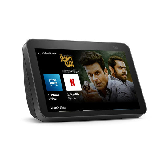 All New Echo Show 8 (2nd Gen) – 8” HD Smart Display with Alexa, 13MP Auto-Framing Camera, Stereo Sound & Smart Home Control (Black) | Suraj Electronics Delhi NCR