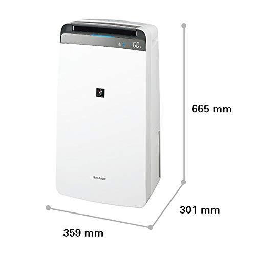 SHARP DW-J20FM-W-DE Air Purifier & Dehumidifier | 20L/Day Moisture Removal | Plasmacluster Technology | HEPA Filter | Covers 550 Sq. Ft. | Laundry Mode