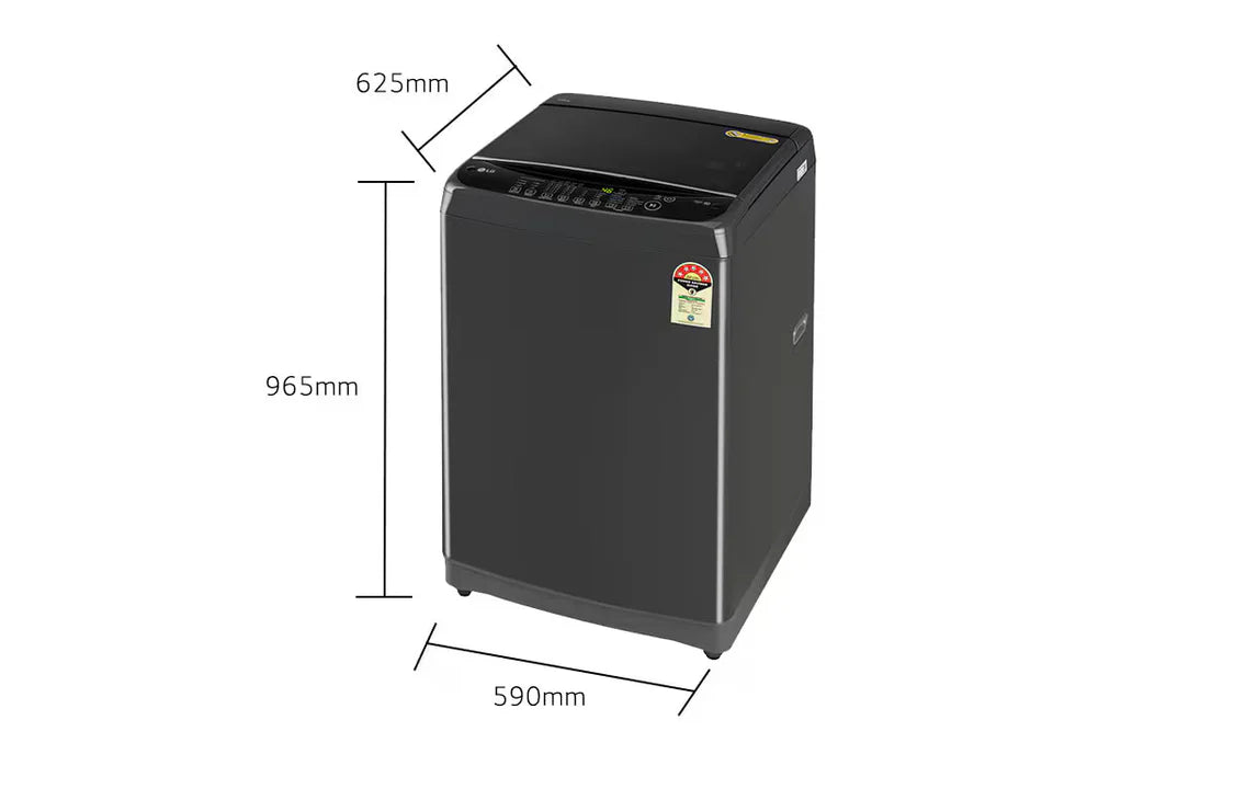 LG T12SJMB1Z 12 Kg Smart Inverter Fully-Automatic Top Load Washing Machine (Middle Black, TurboDrum, Punch+3, Soft Closing Lid, Smart Diagnosis)