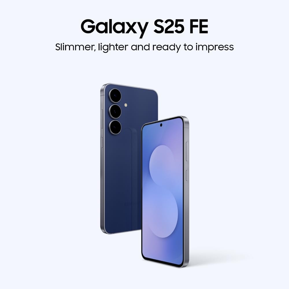 Samsung Galaxy S25 FE 5G Smartphone with Galaxy AI (Jet Black, 8GB RAM, 256GB Storage), 12MP Front Camera, ProVisual Engine, Long Battery Life