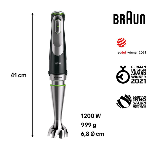 Braun MQ9187XLI MultiQuick 9 1200W Hand Blender | ActiveBlade | SmartSpeed | Food Processor | Suraj Electronics Delhi NCR