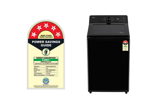 LG TX311NWO 11Kg Top Load Washing Machine, AI Direct Drive™, 6 Motion DD, Onyx Black, 5 Star.