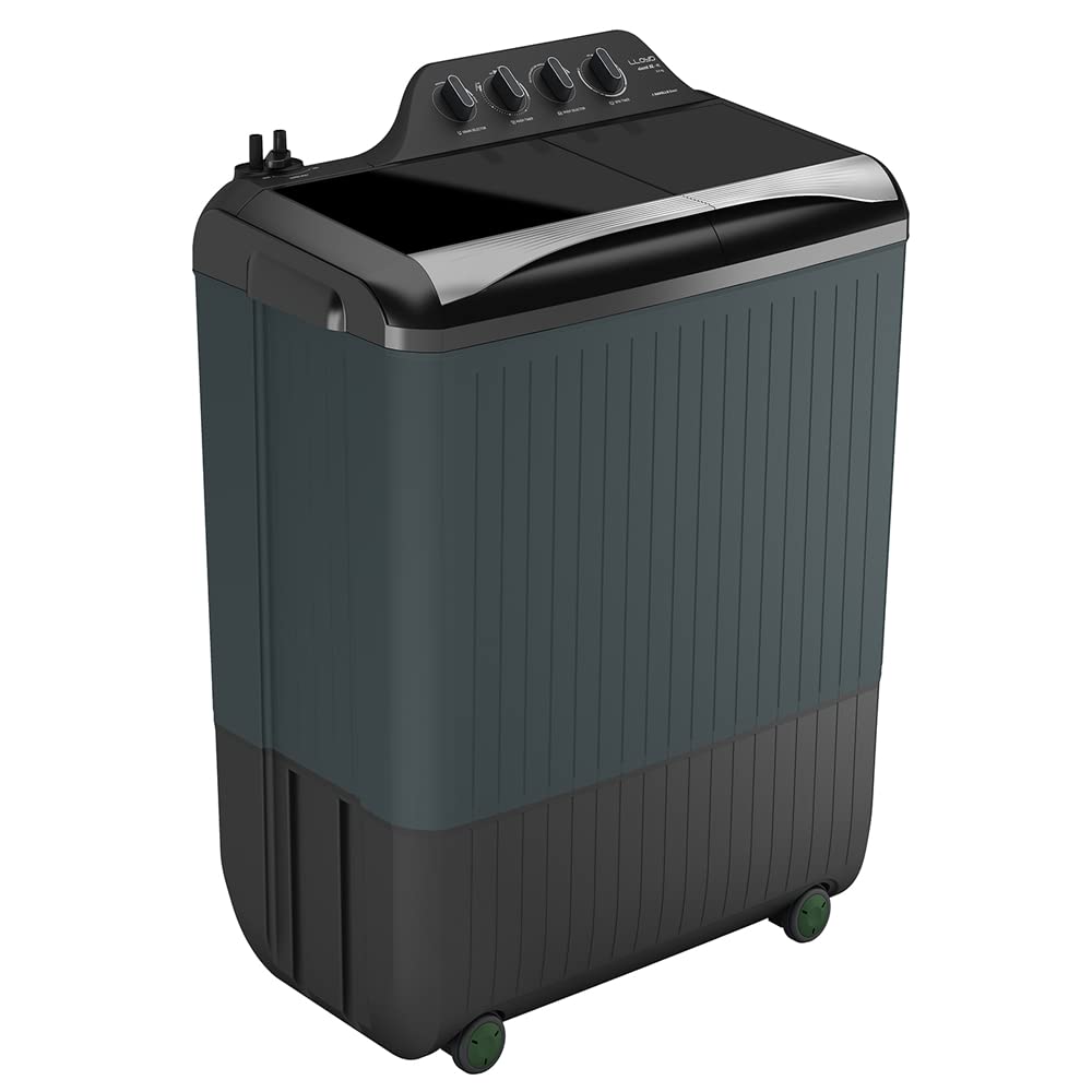Lloyd GLWMS90HSGEX 9 kg Semi Automatic Top Load Washing Machine (Silver & Grey) | 5 Star Rated Elante XL | Toughened Glass Lids, Dual Magic Filters & Durable Motor | Suraj Electronics Delhi NCR