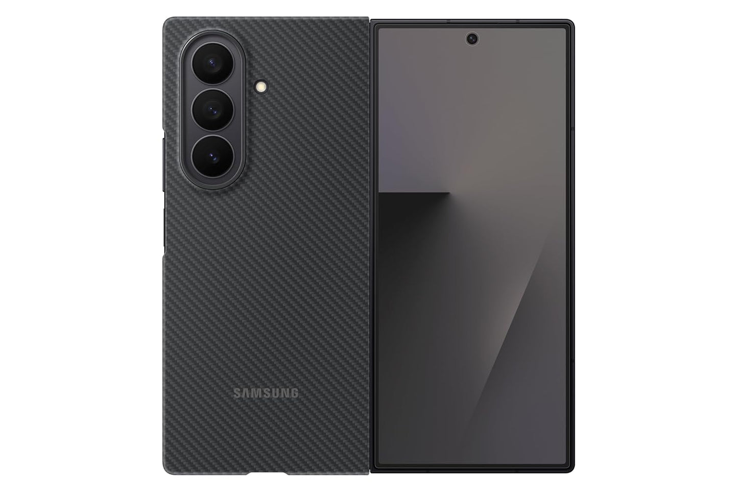 Samsung Galaxy Fold7 Carbon Shield Case (Black) – Ultra-Thin Aramid Kevlar Protection, Anti-Reflective Screen Films, Wireless Charging Compatible