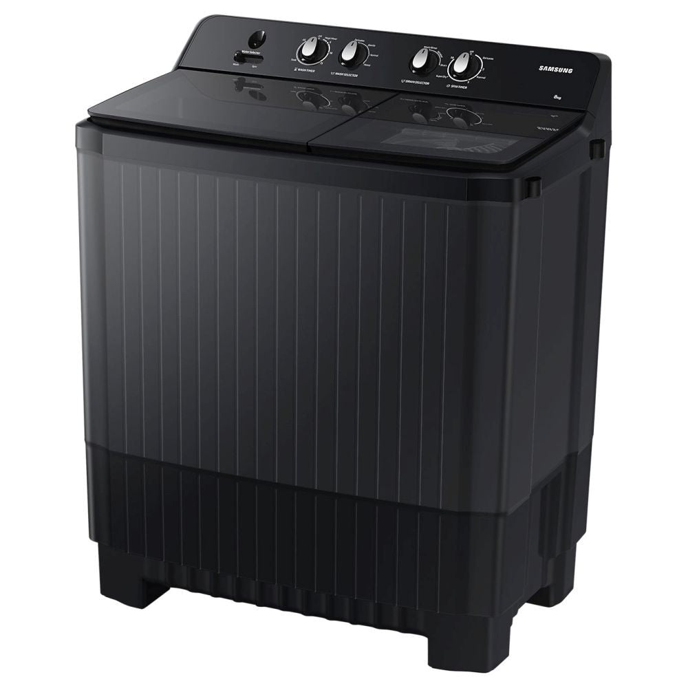 Samsung WT90B3560RB 9 Kg Semi Automatic Top Load Washing Machine | 5 Star Energy Rating | Hexa Storm Pulsator | Rust-Proof Body | Magic Filter & Glass Lid – Dark Gray
