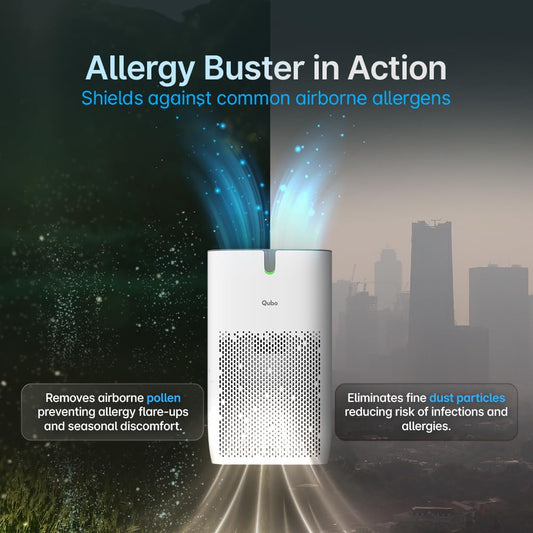 Qubo Smart Air Purifier Q400 | 400 Sq.ft | HEPA H13 | App & Voice Control | 4-Layer Filtration | 9000 Hrs Filter Life | Suraj Electronics Delhi NCR