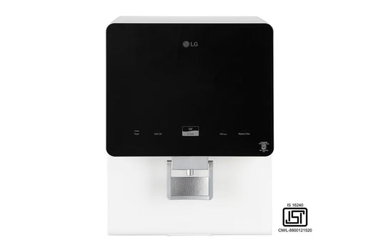 LG WW176GTBW 8L RO+UV+MB Water Purifier with Stainless Steel Tank, Premium Glass Finish