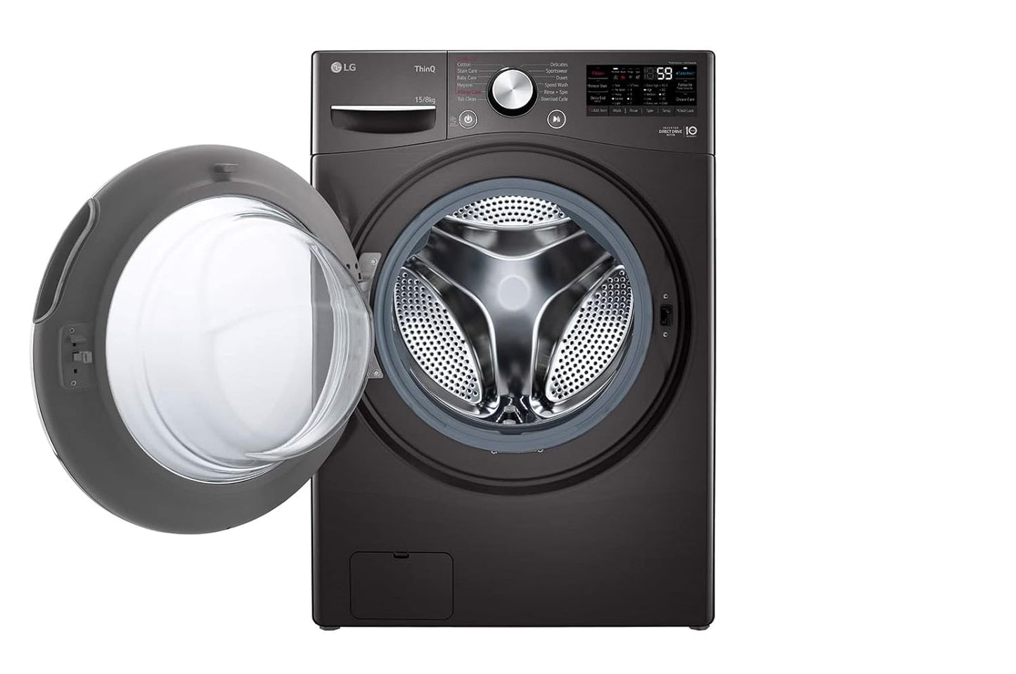 LG FHD1508STB Front Load Washer-Dryer with AI Direct Drive, Turbowash, Steam and ThinQ (15/8 kg, Black VCM)