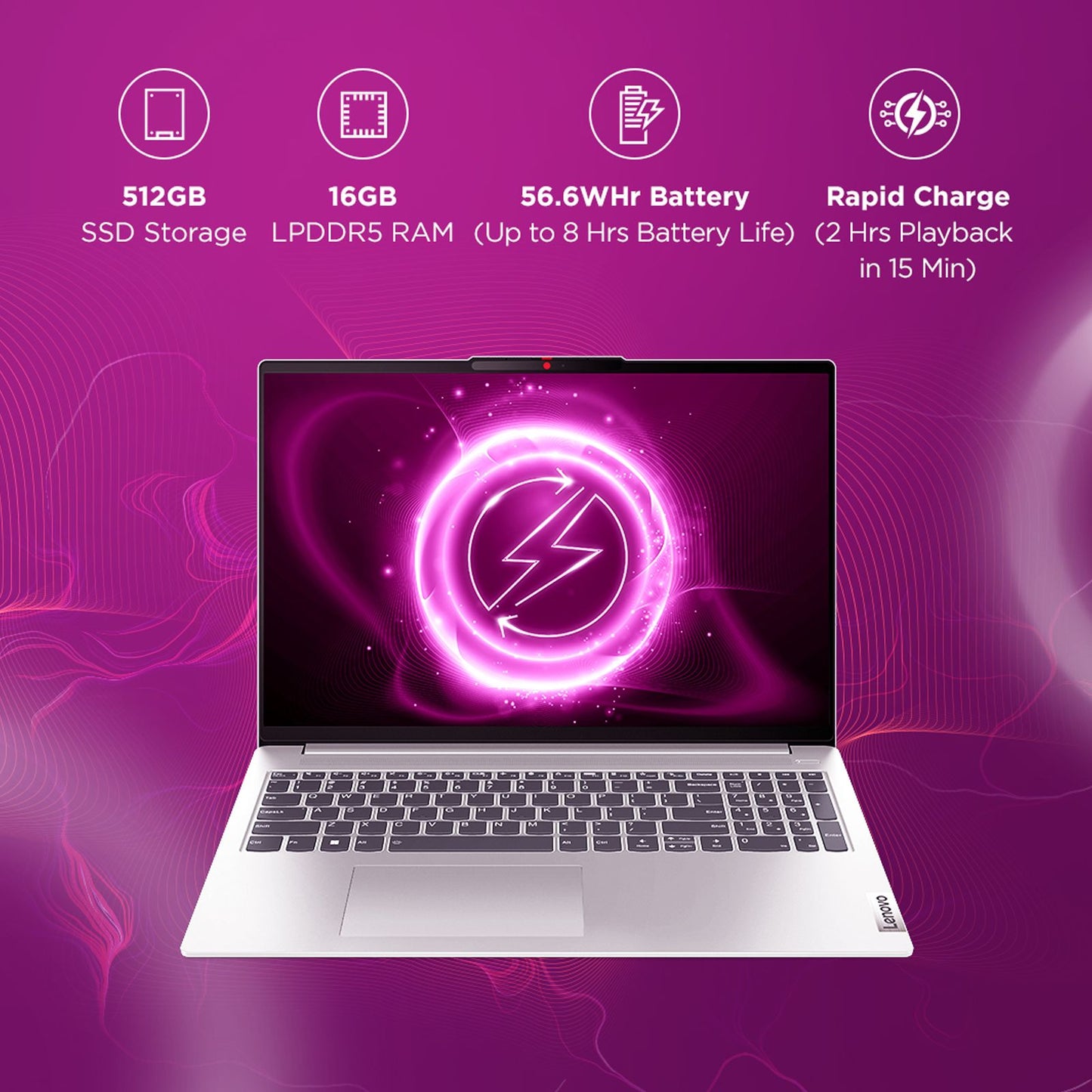 Lenovo Slim 5 Intel Core i5 13th Gen (16 inch, 16GB, 1TB, Windows, MS Office 2021, Intel Iris Xe, Full HD Display, Cloud Grey, 82XF007CIN)