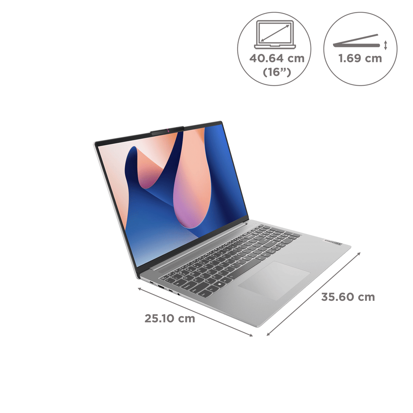 Lenovo Slim 5 Intel Core i5 13th Gen (16 inch, 16GB, 1TB, Windows, MS Office 2021, Intel Iris Xe, Full HD Display, Cloud Grey, 82XF007CIN)