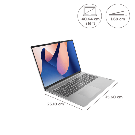 Lenovo Slim 5 Intel Core i5 13th Gen (16 inch, 16GB, 1TB, Windows, MS Office 2021, Intel Iris Xe, Full HD Display, Cloud Grey, 82XF007CIN)
