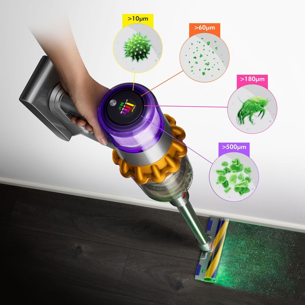 Dyson V15 Detect Cord-Free Vacuum Cleaner | Laser Slim Fluffy Head | LCD Display | 60 Min Runtime