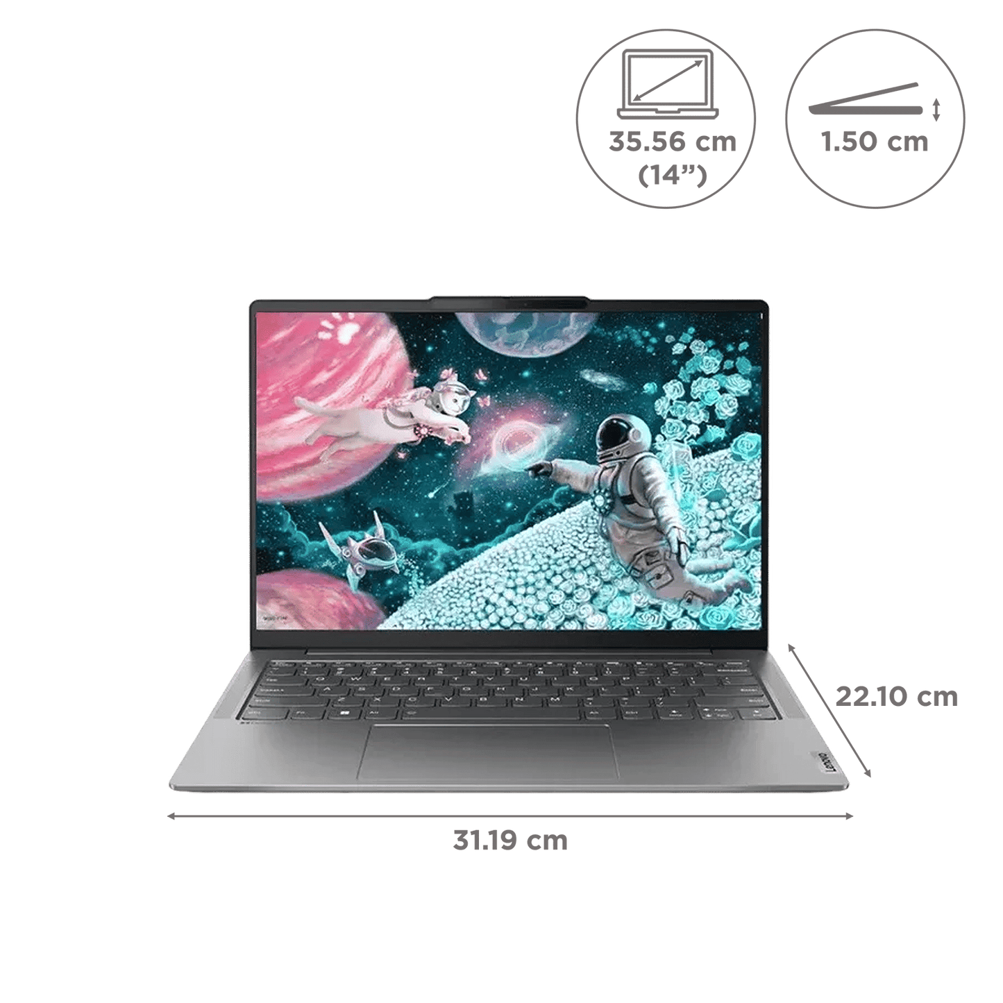 Lenovo Yoga Slim 6 14IRH8 Intel Core i5 13th Gen (14 inch, 16GB, 1TB, Windows, MS Office 2021, Intel Iris Xe, OLED Display, Metallic Grey, 83E00015IN)