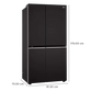 LG GLB257HWB3 Convertible 650 Litres 3 Star Frost Free Side by Side Refrigerator with Multi Air Flow (Western Black)