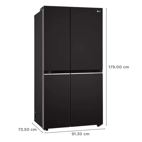 LG GLB257HWB3 Convertible 650 Litres 3 Star Frost Free Side by Side Refrigerator with Multi Air Flow (Western Black)