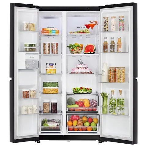 LG GLB257HWB3 Convertible 650 Litres 3 Star Frost Free Side by Side Refrigerator with Multi Air Flow (Western Black)