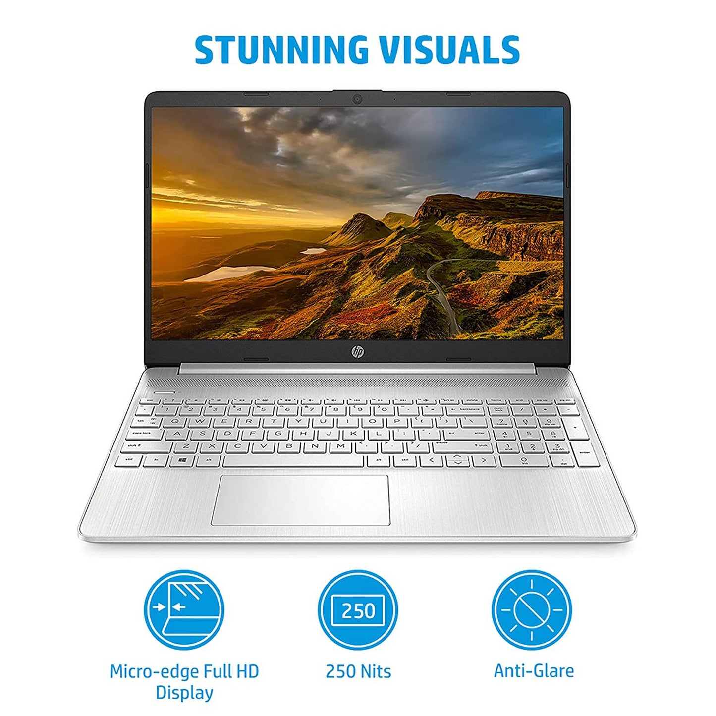 HP 15s-er2004AU AMD R7 (15.6 inch, 16GB, 512GB, Windows, MS Office 2021, AMD Radeon, Full HD Display, Natural Silver, 9A1C1PA)