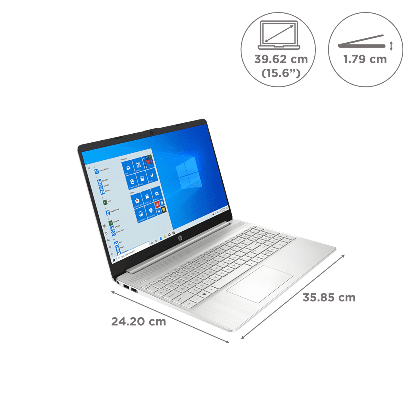 HP 15s-er2004AU AMD R7 (15.6 inch, 16GB, 512GB, Windows, MS Office 2021, AMD Radeon, Full HD Display, Natural Silver, 9A1C1PA)