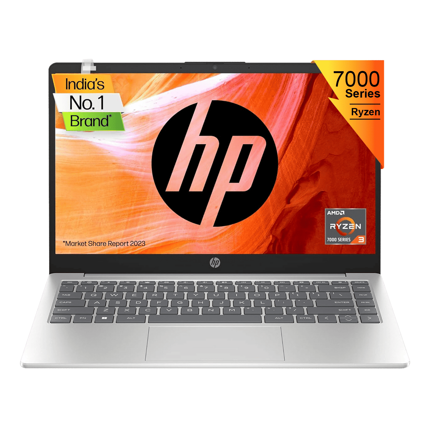 HP 14 EM0025AU AMD Ryen 3 Thin and Light Laptop (8GB, 512GB SSD, Windows 11 Home, 14 inch Full HD Display, MS Office 2021, Natural Silver, 1.4 KG)