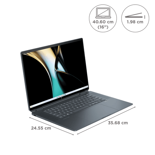 HP Spectre 16 x360 16 aa0664TX Intel Core Ultra 7 Touchscreen 2-in-1 Laptop (32GB, 1TB SSD, Windows 11 Home, 6GB Graphics, 16 inch OLED Display, Space Blue Aluminum, 1.95 KG)