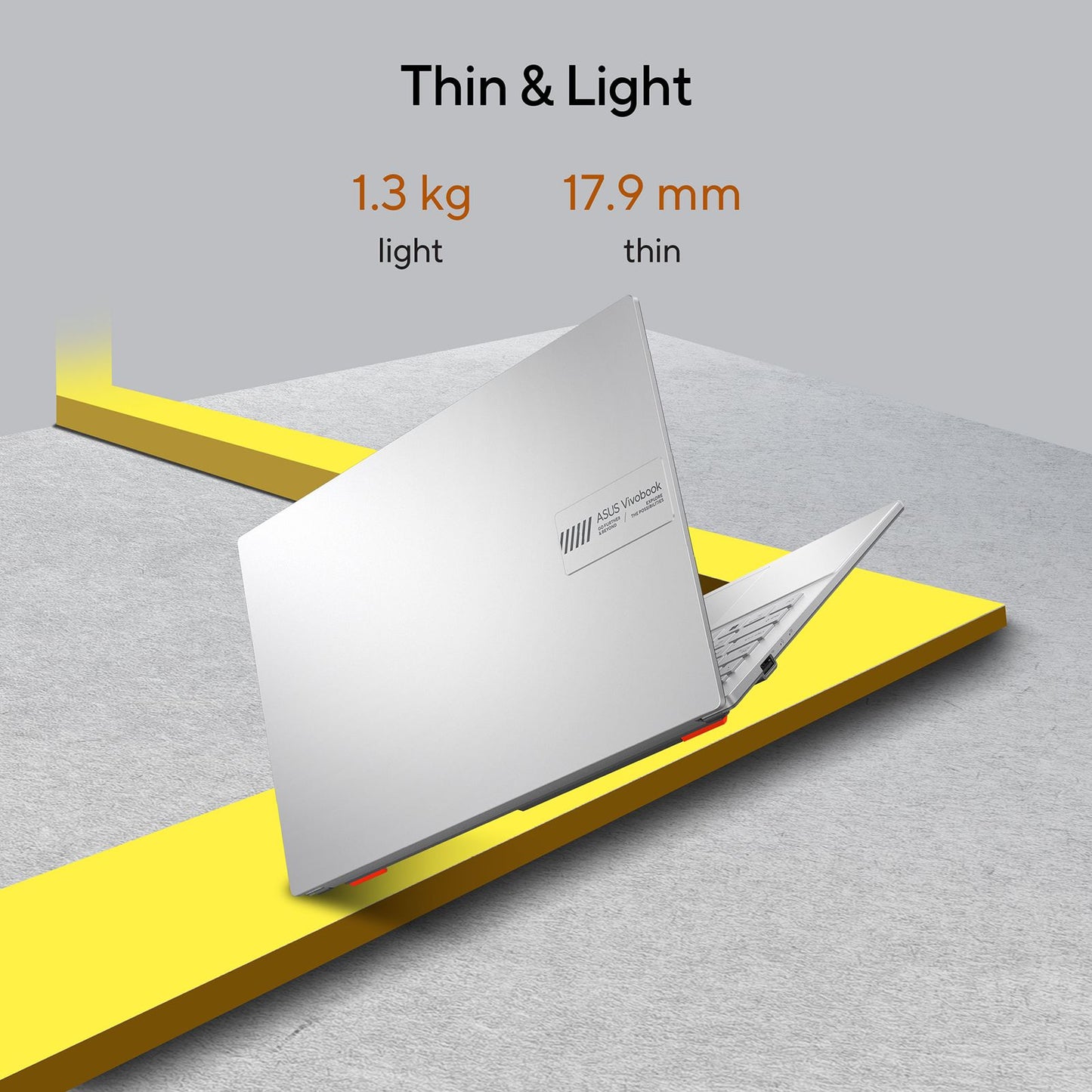 ASUS Vivobook Go 14 E1404FA-NK521WS AMD Ryzen 5 7520U 7th Gen Thin and Light Laptop (8GB, 512GB SSD, Windows 11 Home, 14 inch Full HD Display, MS Office Home & Student 2021, Cool Silver, 1.38 KG)