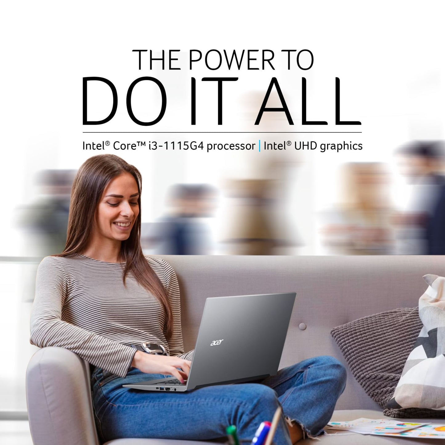 acer AL1541 AMD Ryzen3 Laptop (8GB, 512GB SSD, Windows 11 Home, 15.6 inch Full HD LCD Display, Steel Gray, 1.59 KG)