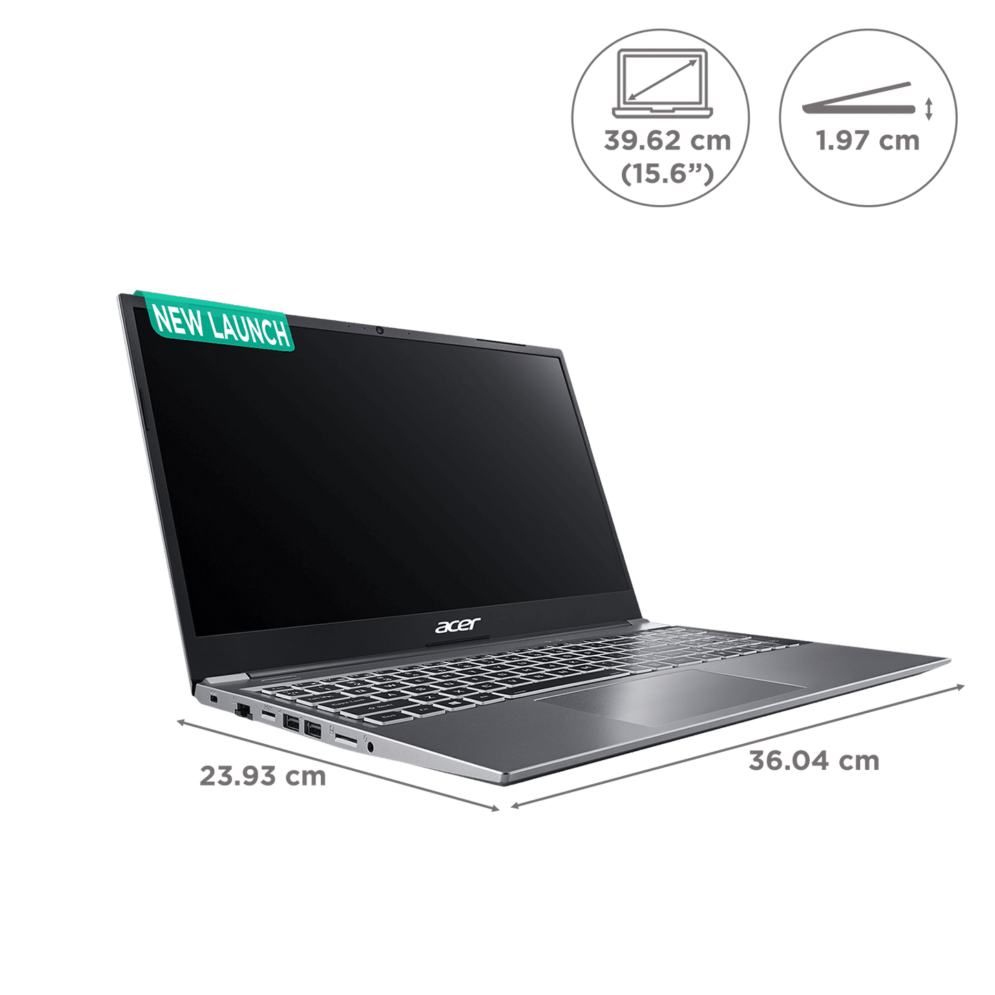 acer AL1541 AMD Ryzen3 Laptop (8GB, 512GB SSD, Windows 11 Home, 15.6 inch Full HD LCD Display, Steel Gray, 1.59 KG)