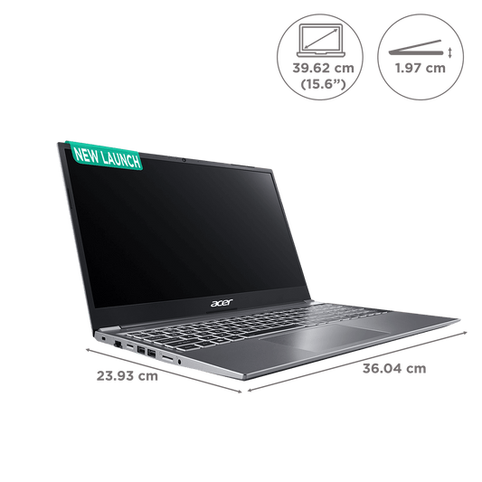 acer AL1541 AMD Ryzen3 Laptop (8GB, 512GB SSD, Windows 11 Home, 15.6 inch Full HD LCD Display, Steel Gray, 1.59 KG)