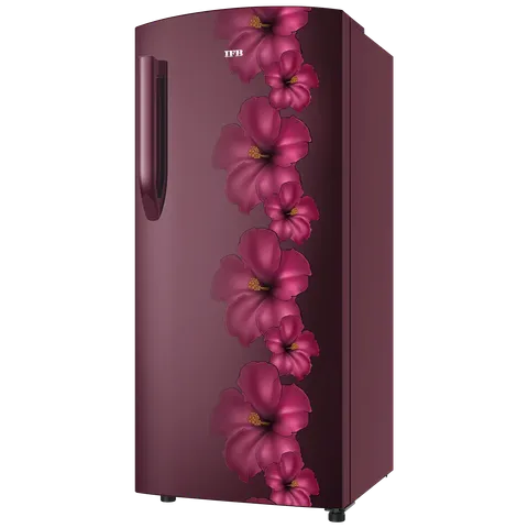 IFB IFBDC2133FRH Metal Cool 193 Litres 3 Star Direct Cool Single Door Refrigerator with Antibacterial Gasket ( Red Flower)