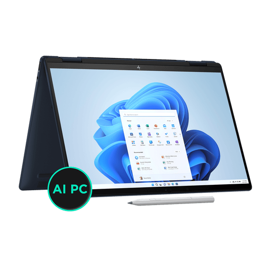 HP Envy x360 14t fc000 Intel Core Ultra 7 Touchscreen 2-in-1 Laptop (16GB, 512GB SSD, Windows 11 Home, 14 inch WUXGA IPS Display, MS Office 2021, Atmospheric Blue, 1.44 KG)