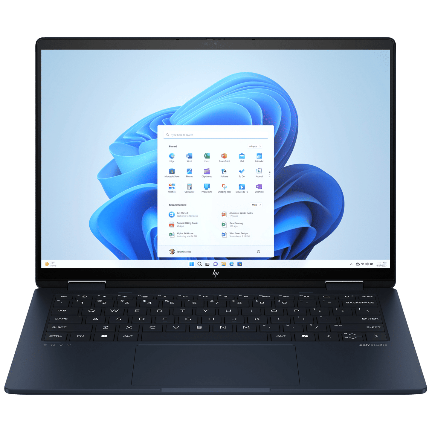 HP Envy x360 14t fc000 Intel Core Ultra 7 Touchscreen 2-in-1 Laptop (16GB, 512GB SSD, Windows 11 Home, 14 inch WUXGA IPS Display, MS Office 2021, Atmospheric Blue, 1.44 KG)
