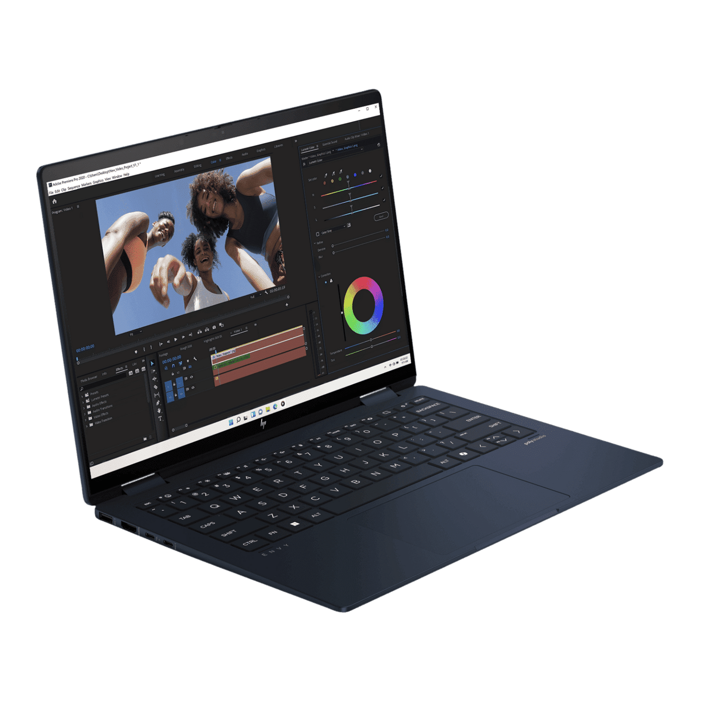 HP Envy x360 14 fc0100TU Intel Core Ultra 7 Touchscreen 2-in-1 Laptop (32GB, 1TB SSD, Windows 11 Home, 14 inch OLED Display, MS Office 2021, Atmospheric Blue, 1.39 KG)