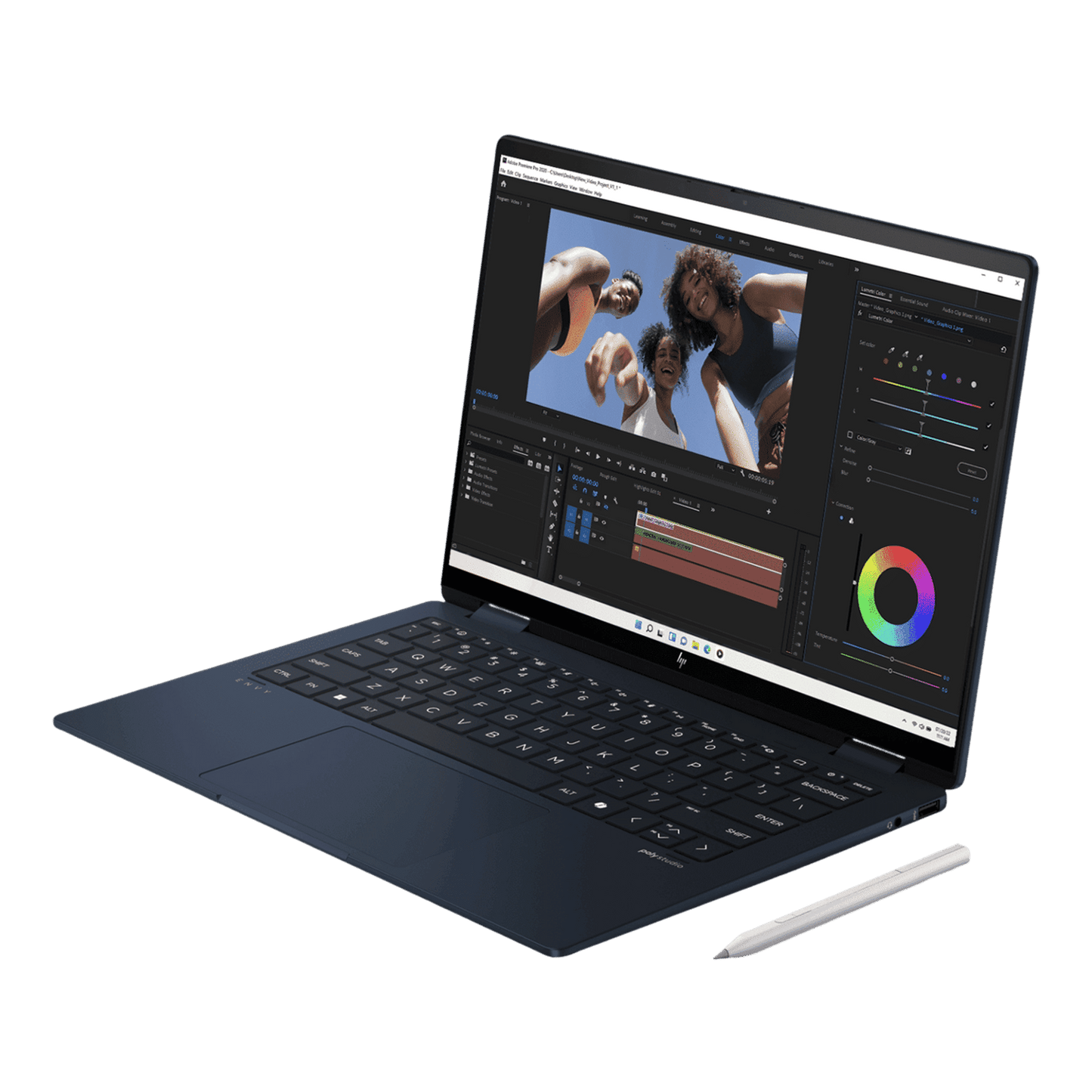 HP Envy x360 14 fc0100TU Intel Core Ultra 7 Touchscreen 2-in-1 Laptop (32GB, 1TB SSD, Windows 11 Home, 14 inch OLED Display, MS Office 2021, Atmospheric Blue, 1.39 KG)