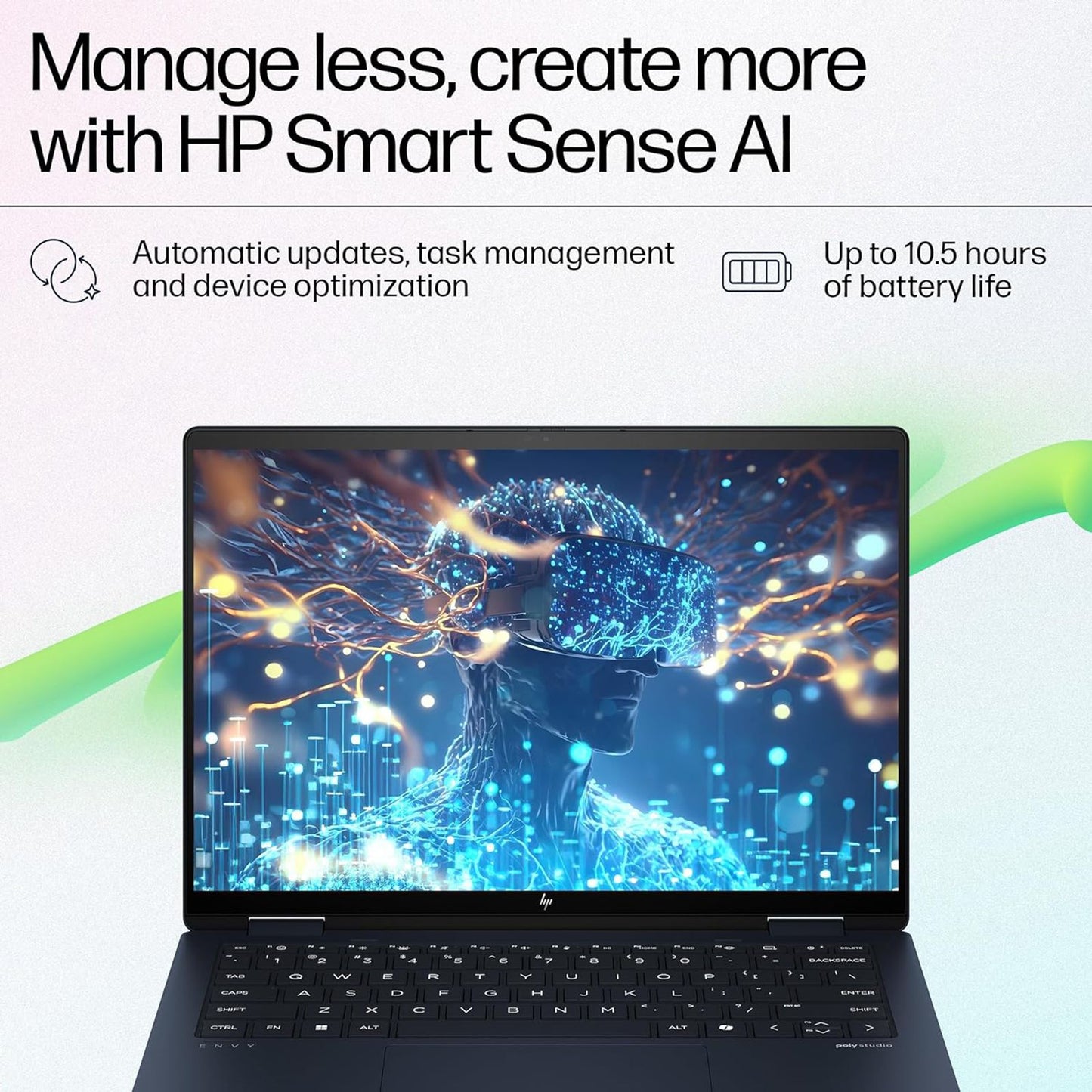 HP Envy x360 14 fc0078TU Intel Core Ultra 5 Touchscreen 2-in-1 Laptop (16GB, 512GB SSD, Windows 11 Home, 14 inch 2.8K OLED Display, MS Office 2021, Atmospheric Blue, 1.39 KG)