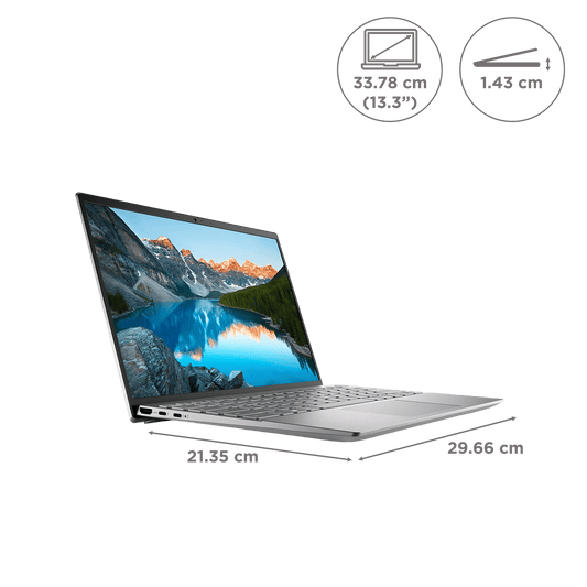 DELL Inspiron 13 5330 Intel Core Ultra 5 Notebook Laptop (16GB, 512GB SSD, Windows 11 Home, 13.3 inch QHD Plus Display, MS Office Home & Student 2021, Platinum Silver, 1.24 KG)