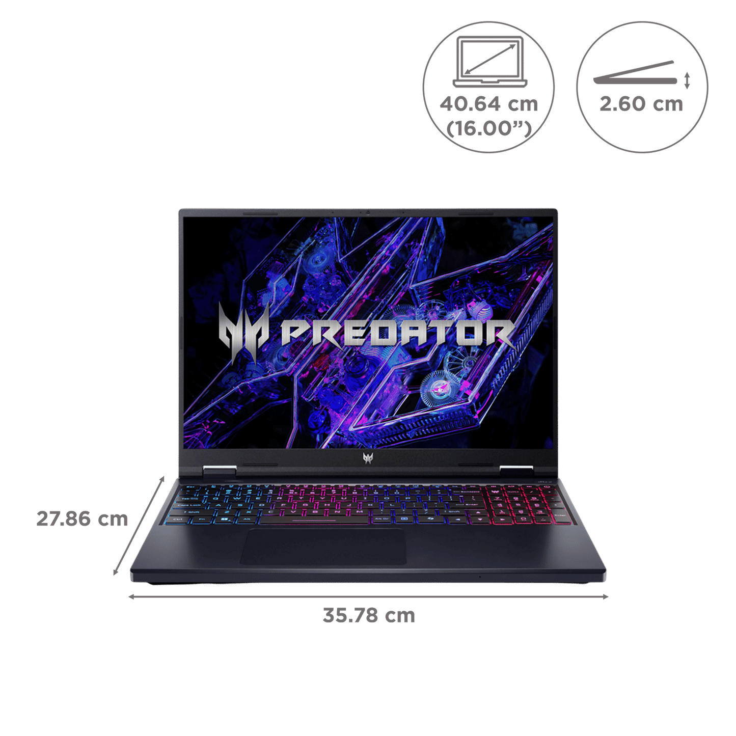 acer Predator Helios Neo 16 Intel Core i7 14th Gen Gaming Laptop (16GB, 512GB SSD, Windows 11 Home, 6GB Graphics, 16 inch 165 Hz WUXGA IPS Display, NVIDIA GeForce RTX 4050, Abyssal Black, 2.8 KG)