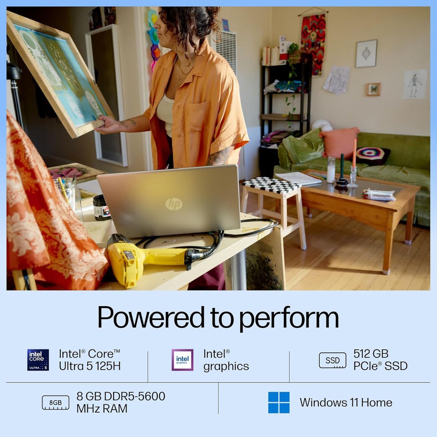 HP FD1099TU Intel Core Ultra 5 Thin and Light Laptop (16GB, 512GB SSD, Windows 11 Home, 15.6 inch Full HD Display, MS Office 2021, Natural Silver, 1.69 KG)