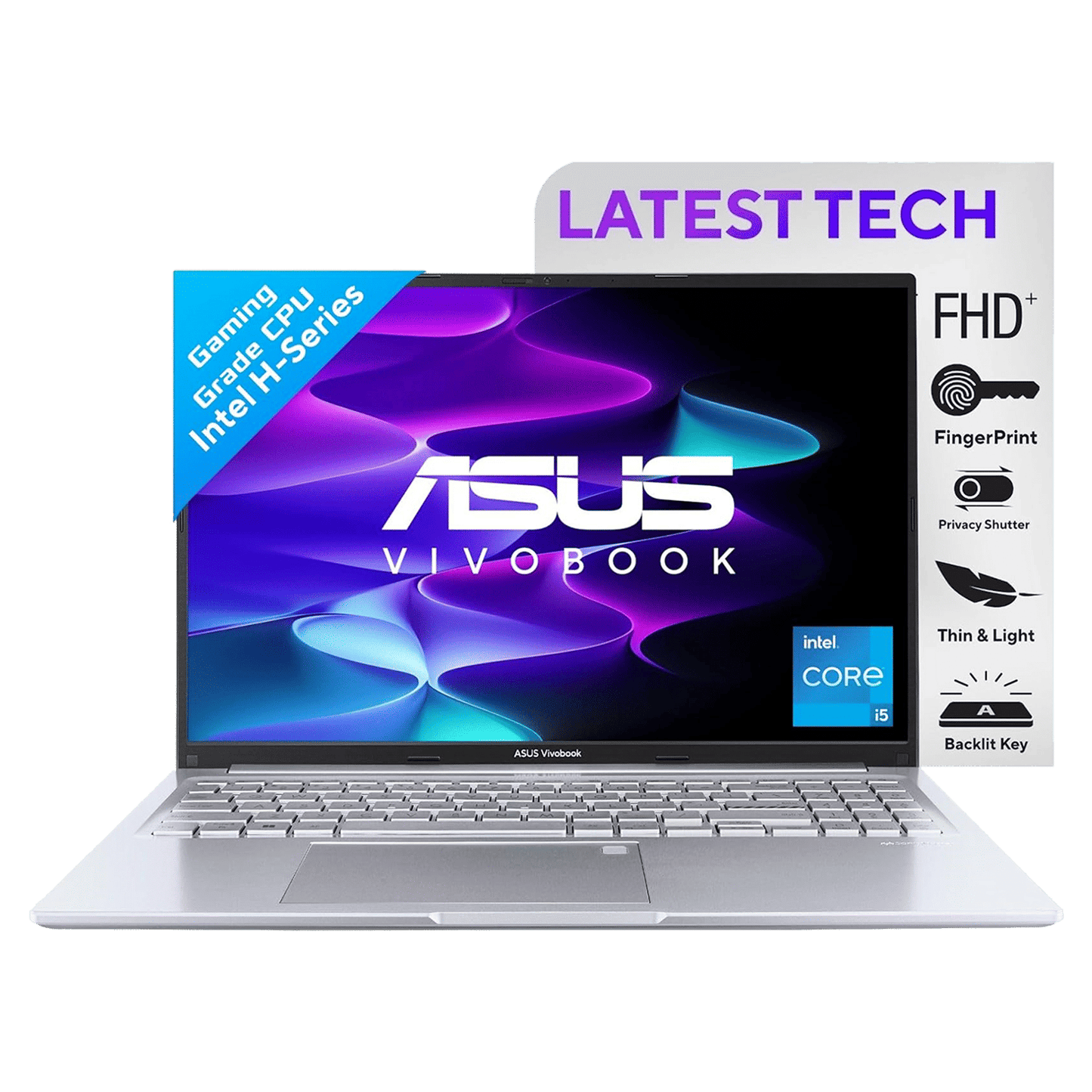 ASUS Vivobook 16 X1605ZAC-MB540WS Intel Core i5 12th Gen Thin & Light Laptop (16GB, 512GB SSD, Windows 11 Home, 16 inch WUXGA Display, MS Office Home and Student 2021, Transparent Silver, 1.88 KG)