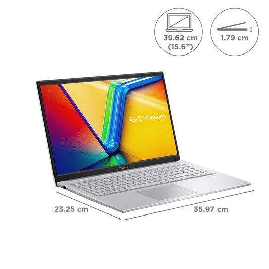 ASUS Vivobook 15 X1504VA-NJ320WS Intel Core i3 13th Gen Thin & Light Laptop (8GB, 512GB SSD, Windows 11 Home, 15.6 inch Full HD Display, MS Office Home & Student 2021, Cool Silver, 1.7 KG)