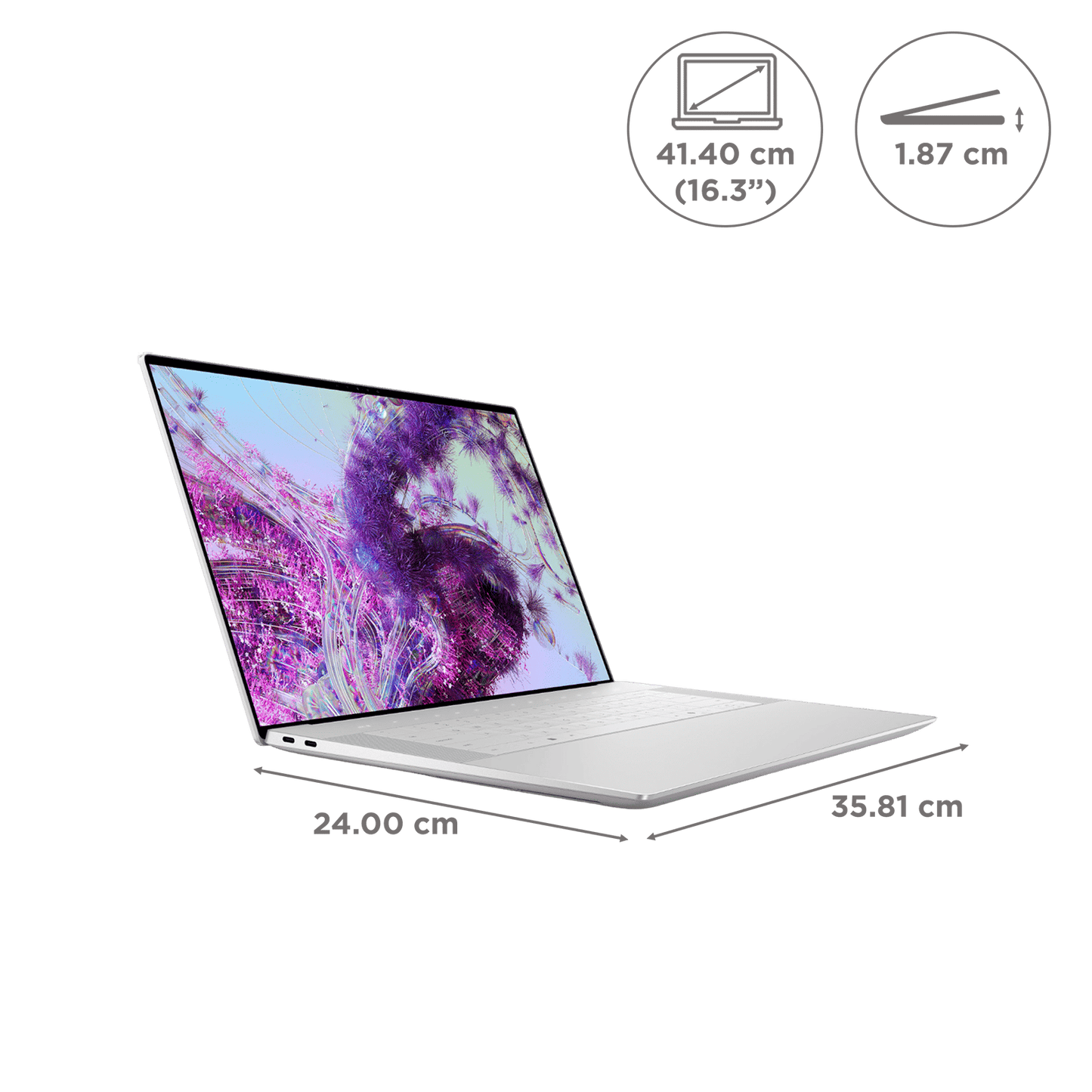 DELL XPS 16 Intel Core Ultra 7 Touchscreen Laptop (32GB, 1TB SSD, Windows 11 Home, 8GB Graphics, 16.3 inch UHD OLED Display, MS Office Home & Student 2021, Platinum, 2.20 KG)