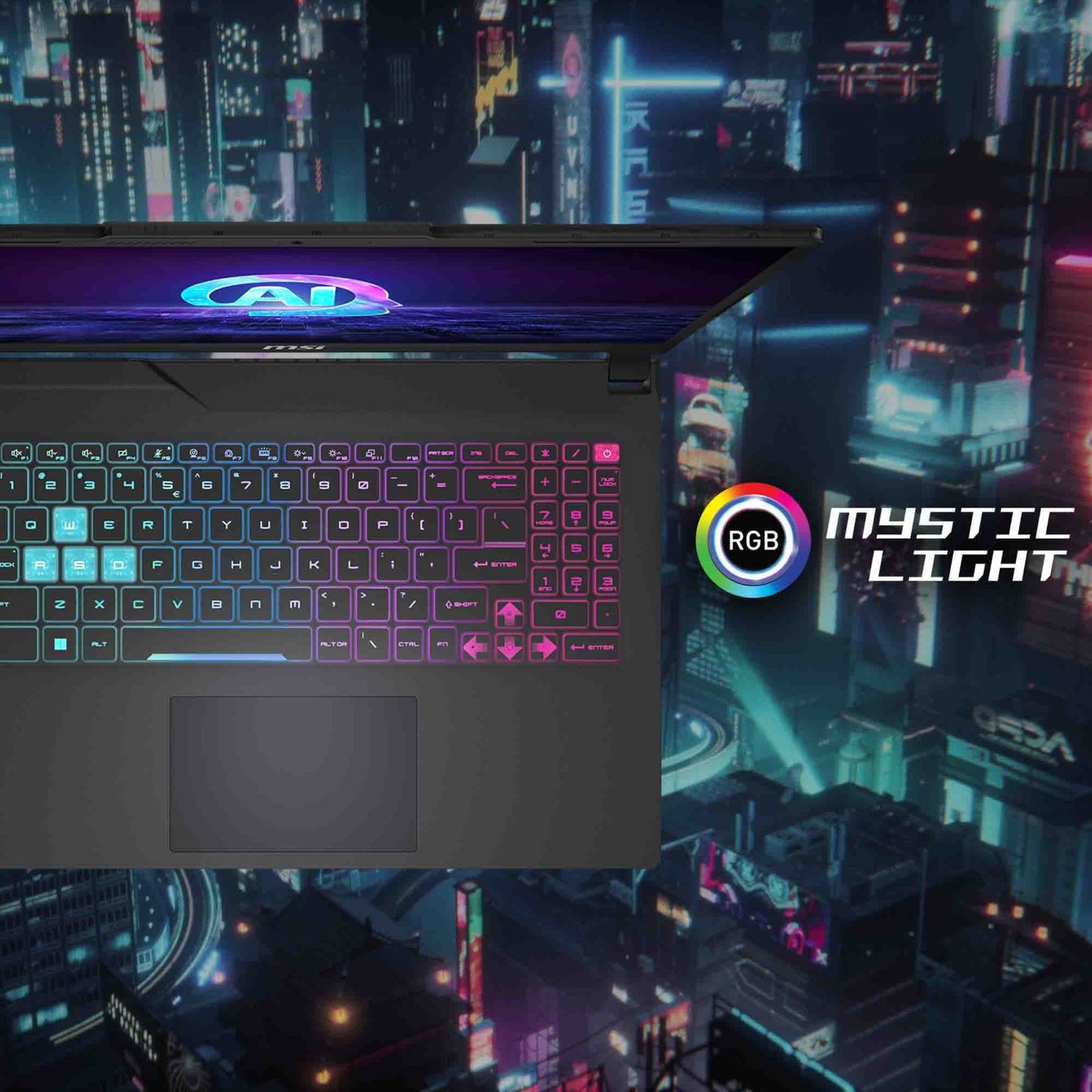 MSI Cyborg 15 AI A1VEK 096IN Intel Core Ultra 7 Gaming Laptop (16GB, 512GB SSD, Windows 11 Home, 6GB Graphics, 15.6 inch 144 Hz FHD Display, NVIDIA GeForce RTX 4050, MS Office Home & Student 2021, Translucent Black, 1.98 KG)