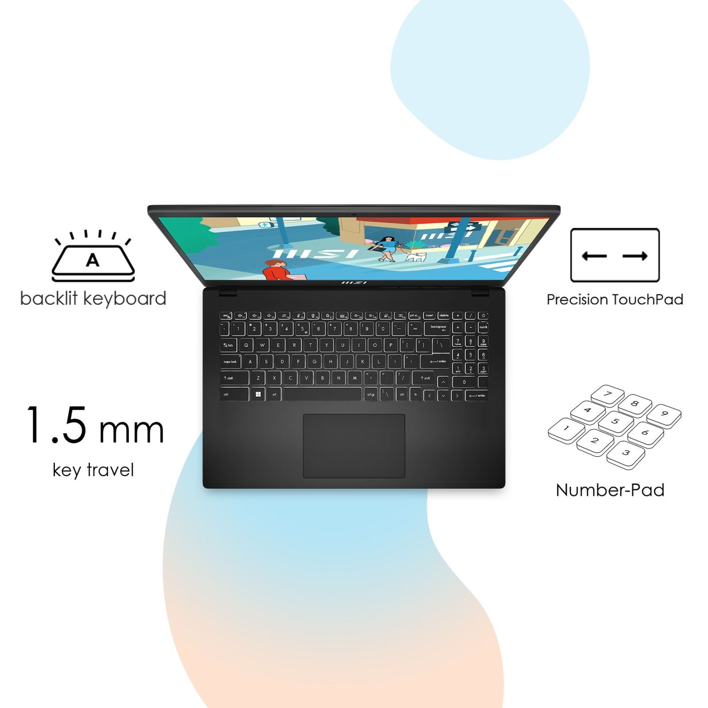 MSI Modern 15 H B13M 224IN Intel Core i9 13th Gen Business Laptop (16GB, 512GB SSD, Windows 11 Home, 15.6 inch Full HD IPS Display, MS Office 2021, Classic Black, 1.9 KG)