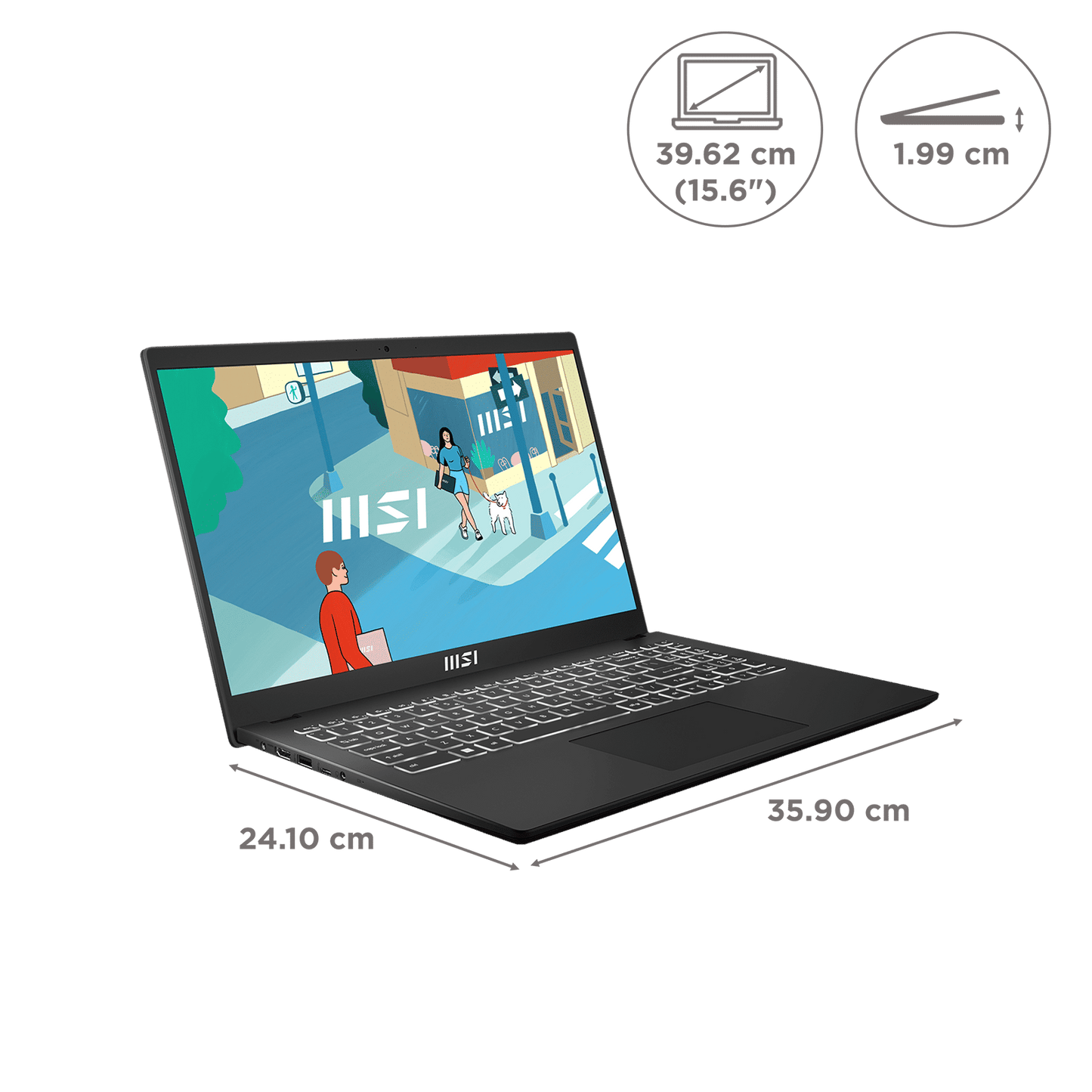MSI Modern 15 H B13M 224IN Intel Core i9 13th Gen Business Laptop (16GB, 512GB SSD, Windows 11 Home, 15.6 inch Full HD IPS Display, MS Office 2021, Classic Black, 1.9 KG)