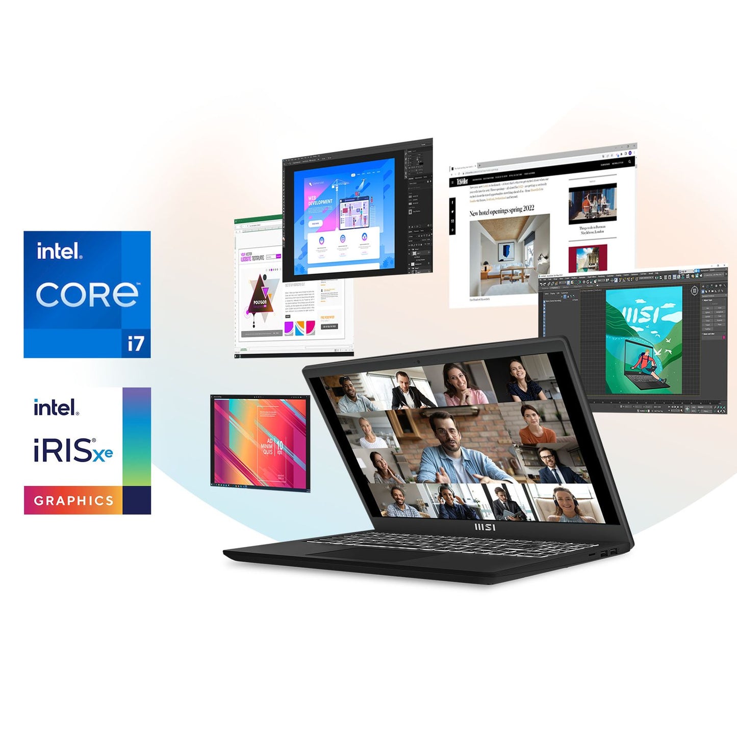 MSI Modern 15 H B13M 225IN Intel Core i7 13th Gen Business Laptop (16GB, 512GB SSD, Windows 11 Home, 15.6 inch Full HD IPS Display, MS Office 2021, Classic Black, 1.9 KG)