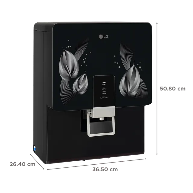 LG WW146RPLB.BBL 8L RO + MB Water Purifier with Multi Stage Filtration Process (Solid Black)