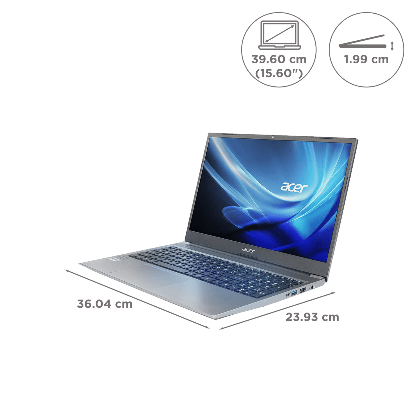 acer Aspire Lite AL15-53 Intel Core i3 13th Gen Thin & Light Laptop (8GB, 512GB SSD, Windows 11 Home, 15.6 inch Full HD Display, MS Office, Steel Gray, 1.59 KG)