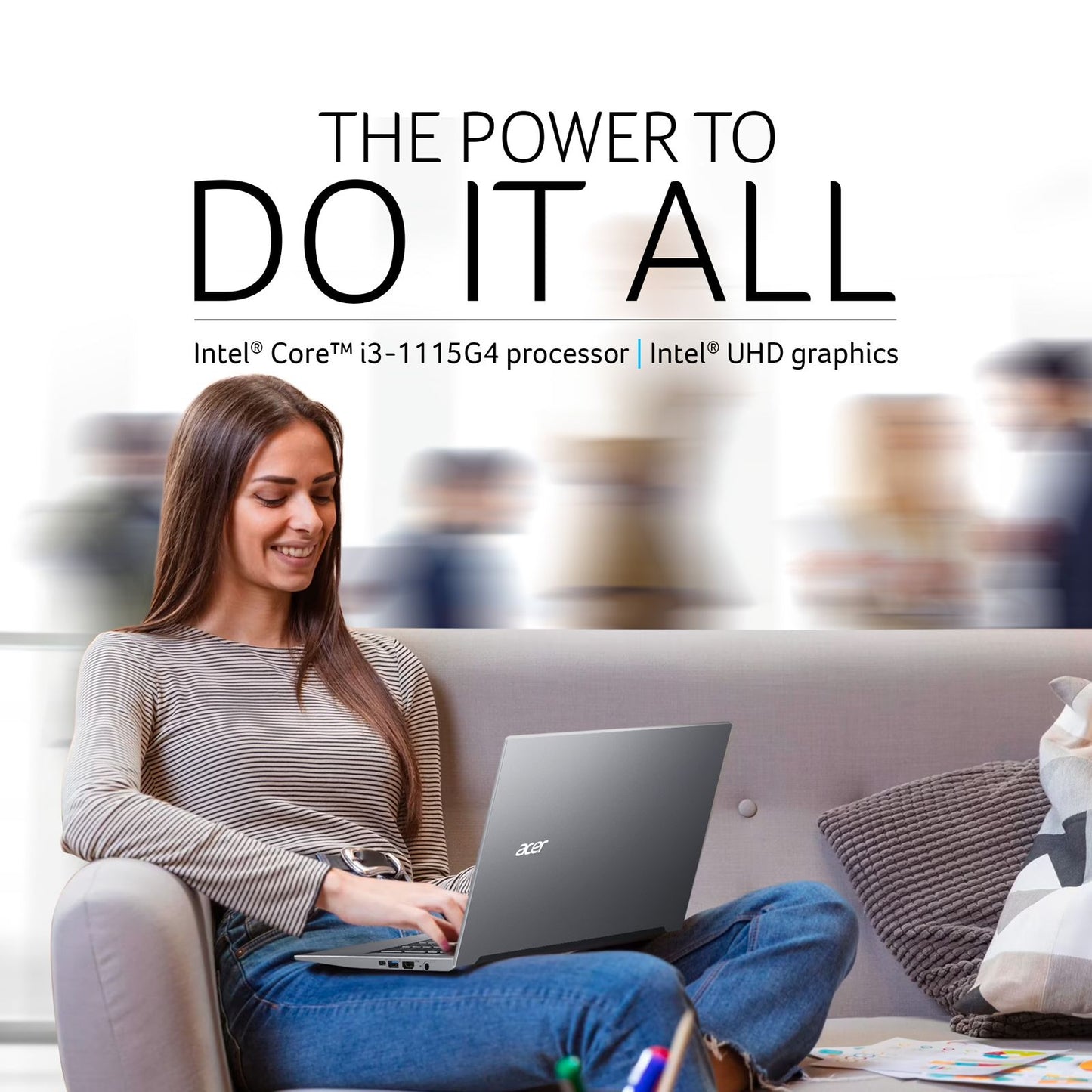 acer Aspire Lite AL15-53 Intel Core i3 13th Gen Thin & Light Laptop (8GB, 512GB SSD, Windows 11 Home, 15.6 inch Full HD Display, MS Office, Steel Gray, 1.59 KG)