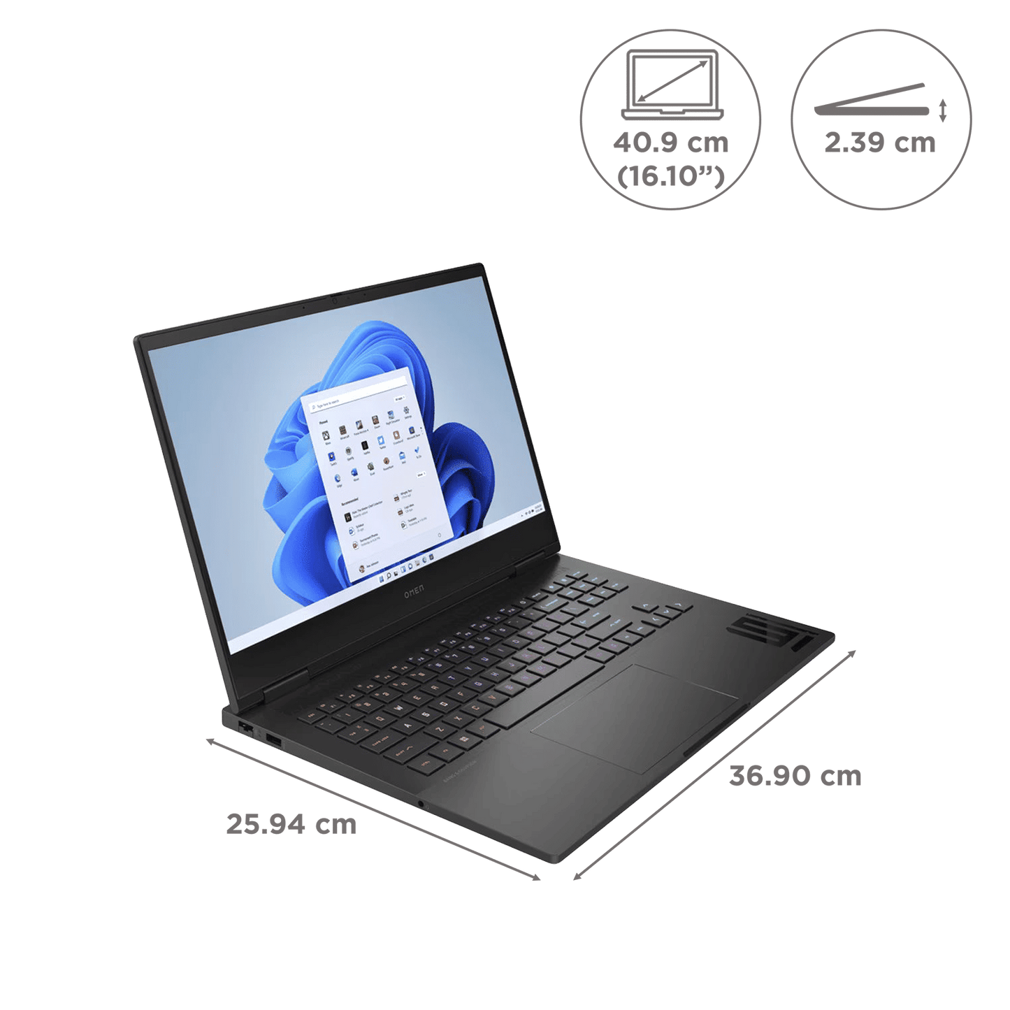 HP Omen 16 xd0020AX AMD Ryzen 7 Gaming Laptop (16GB, 1TB SSD, Windows 11 Home, 8GB Graphics, 16.1 inch 165 Hz FHD Display, NVIDIA GeForce RTX 4060, MS Office 2021, Shadow Black, 2.37 KG)