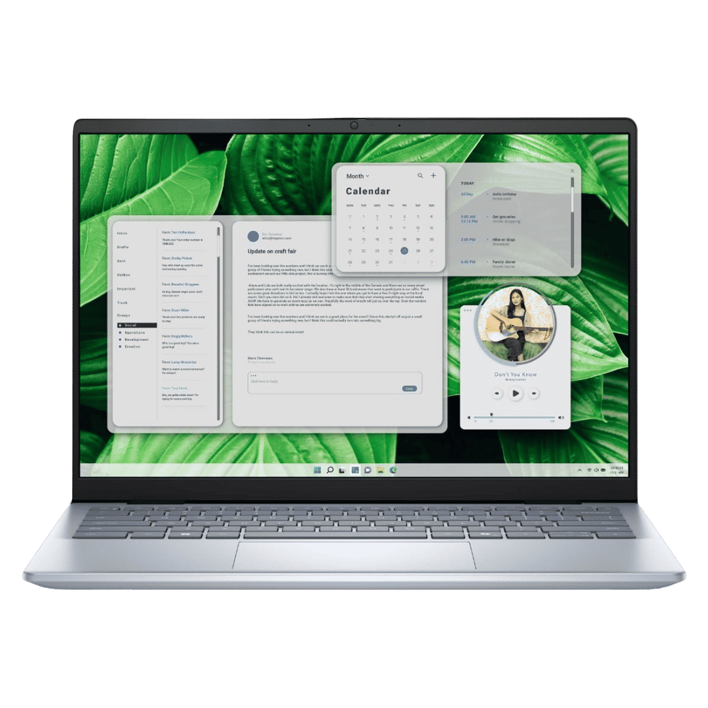 DELL Inspiron 5445 AMD Ryzen 5 8540U 8th Gen Thin & Light Laptop (16GB, 512GB SSD, Windows 11 Home, 14 inch FHD Plus Display, MS Office 2021, Ice Blue, 1.61 KG)
