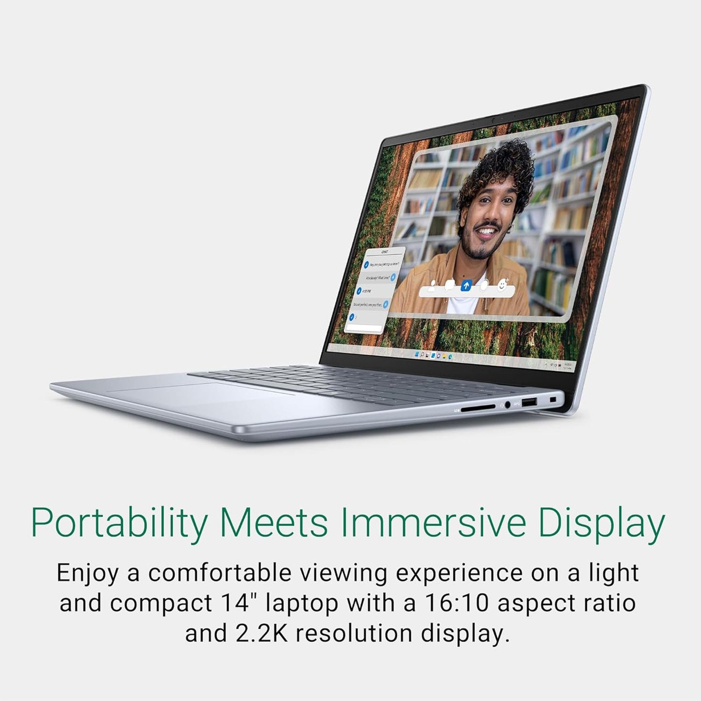 DELL Inspiron 5445 AMD Ryzen 5 8540U 8th Gen Thin & Light Laptop (16GB, 512GB SSD, Windows 11 Home, 14 inch FHD Plus Display, MS Office 2021, Ice Blue, 1.61 KG)